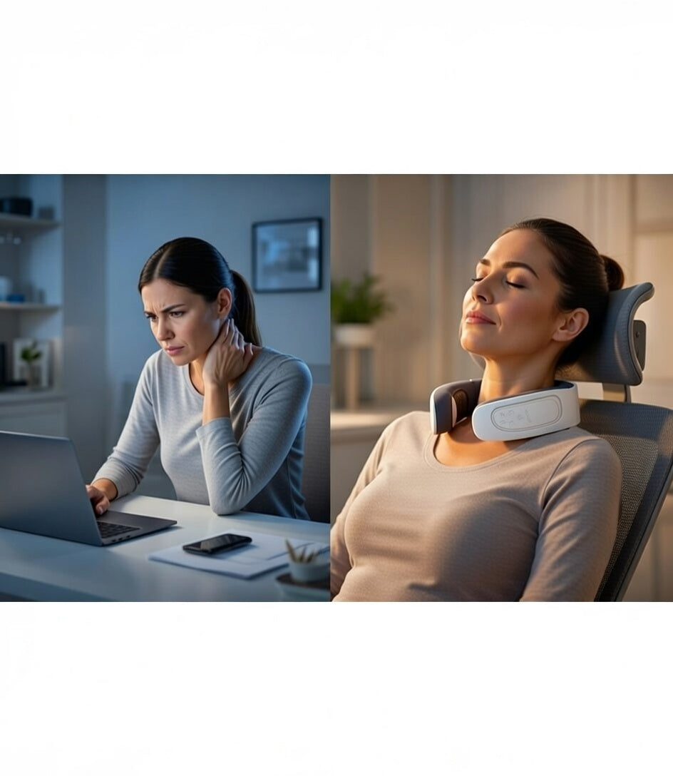 Masajeador térmico de columna cervical con 6 cabezales de masaje