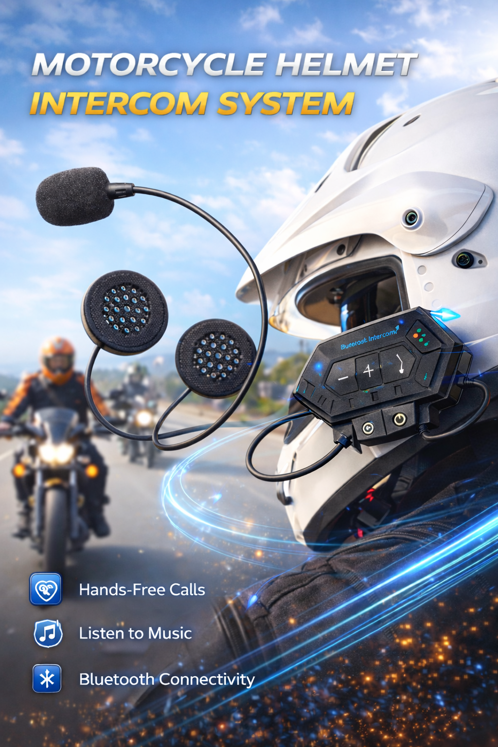 Intercomunicador de Motocicleta Bluetooth